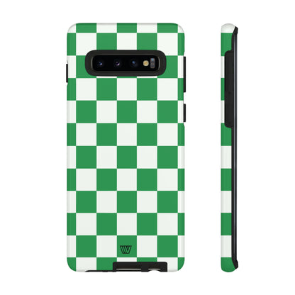 GREEN WHITE CHECKERBOARD | Tough Phone Case - Trovvve