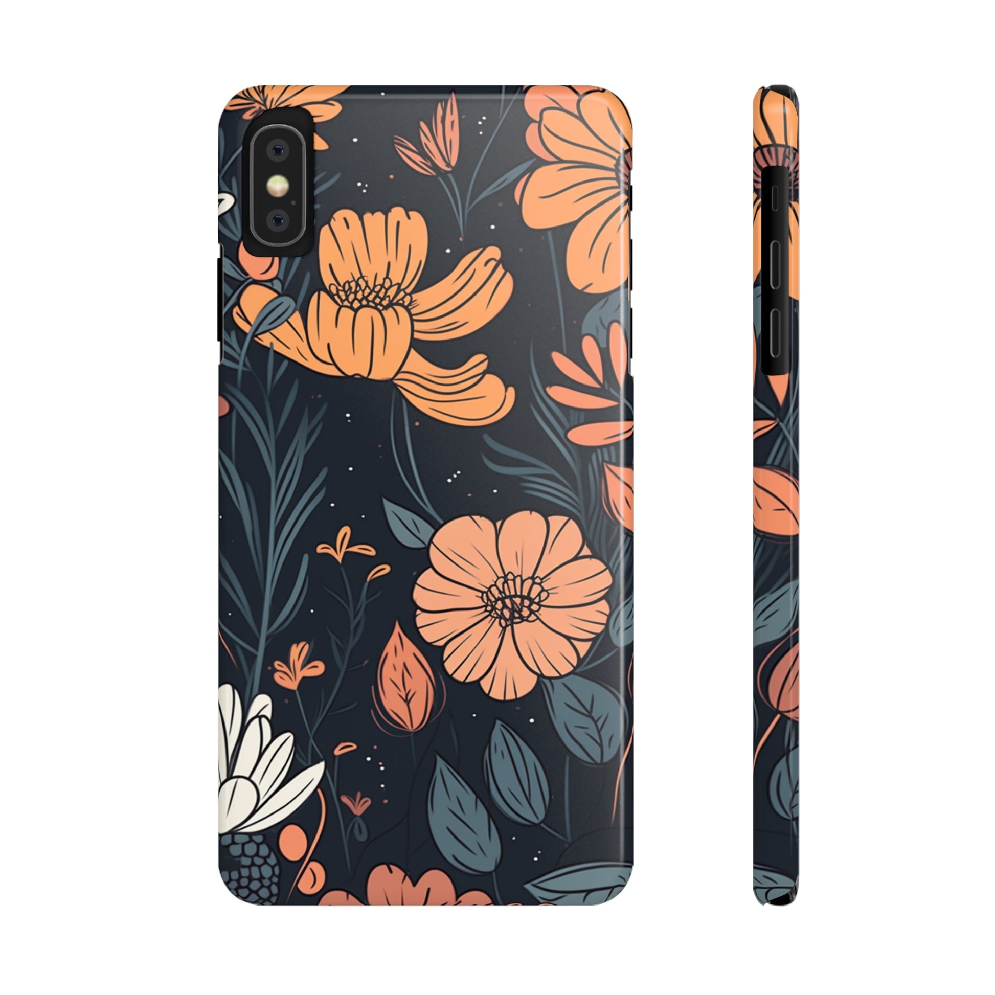 DARK FLOWER PATTERN  | Slim iPhone Case - Trovvve