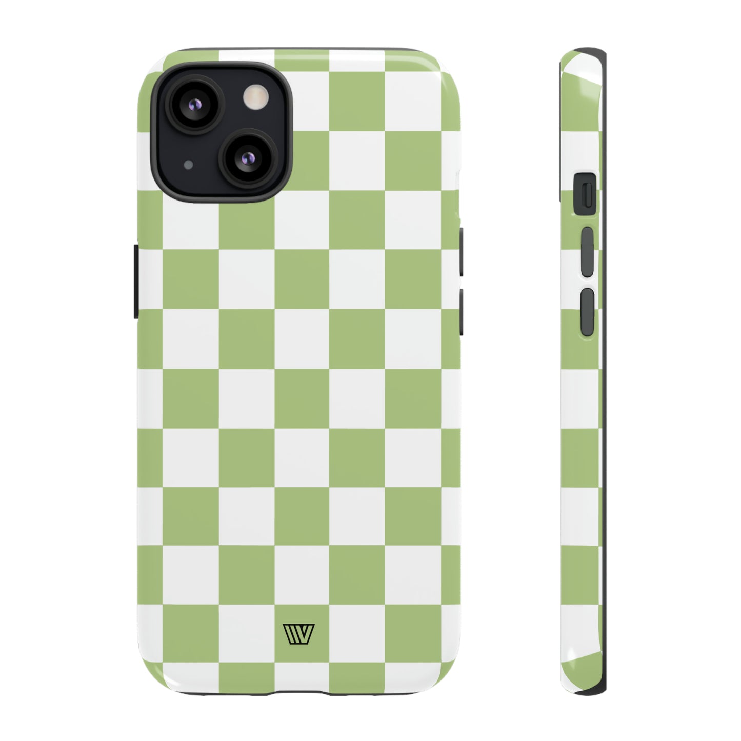 PALE OLIVE WHITE CHECKERBOARD | Tough Phone Case - Trovvve