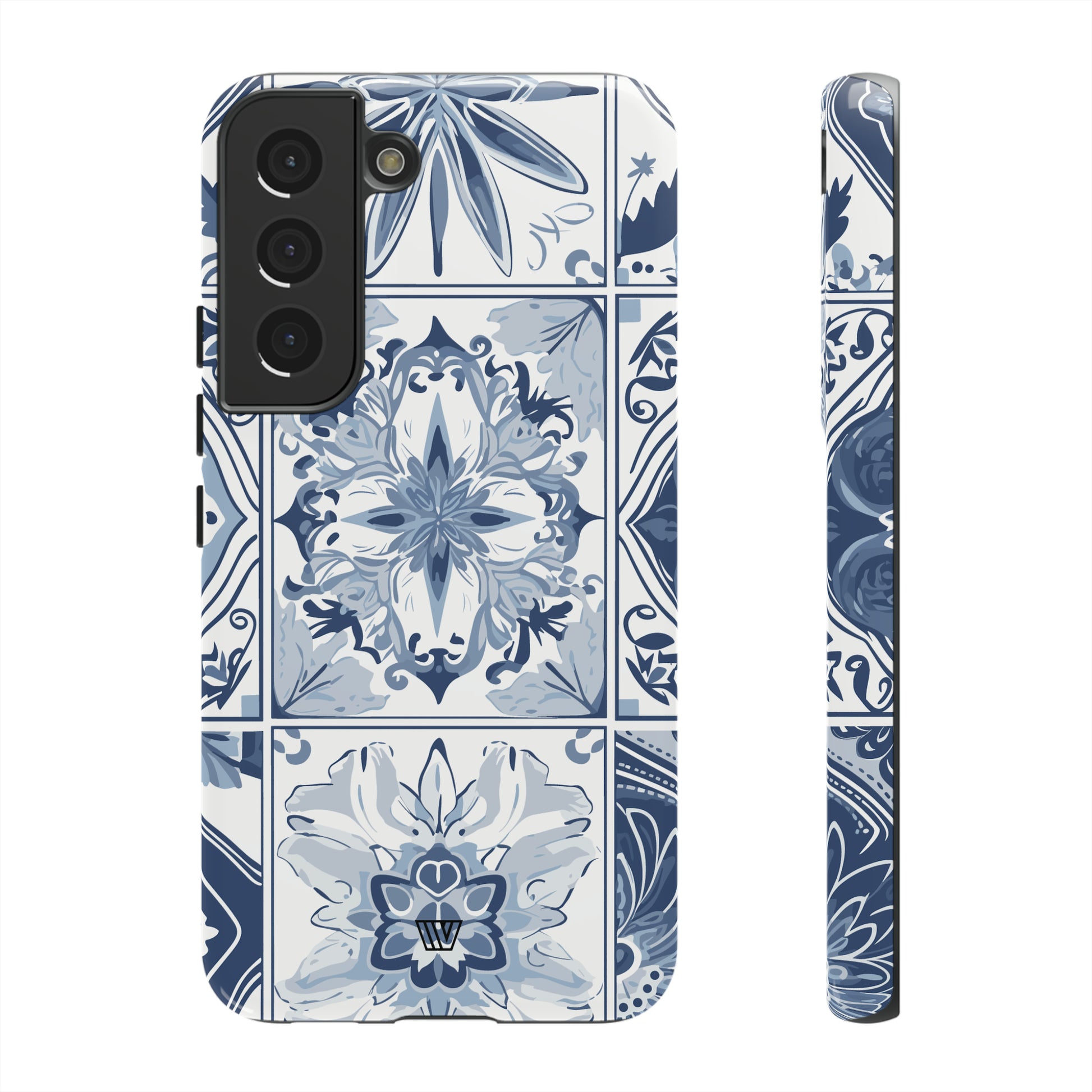 BLUE WHITE TILE | Tough Phone Case - Trovvve