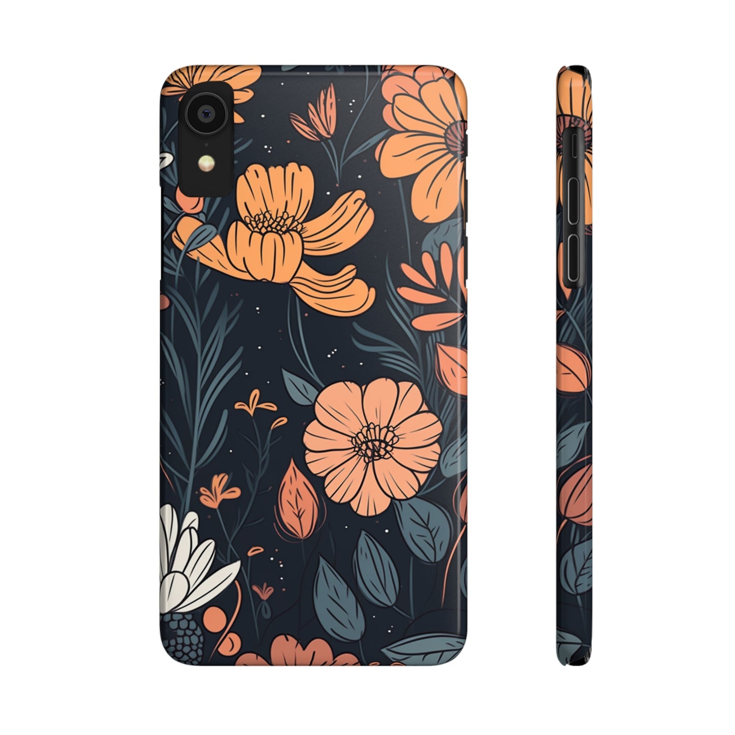 DARK FLOWER PATTERN  | Slim iPhone Case - Trovvve