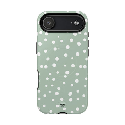 Pastel Green Dots MagSafe Tough iPhone Case – iPhone 17 Air, Glossy