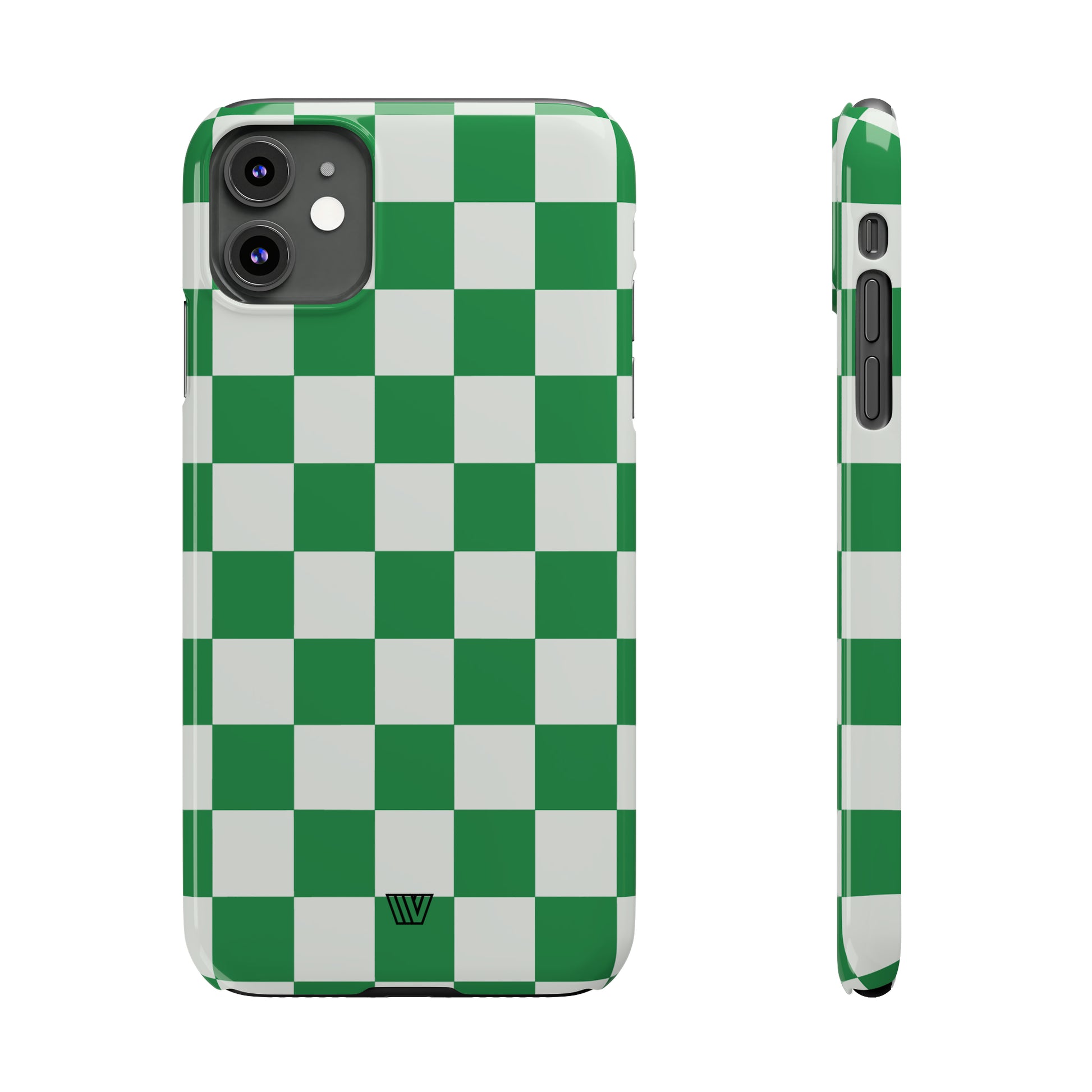 GREEN WHITE CHECKERBOARD | Slim iPhone Case - Trovvve