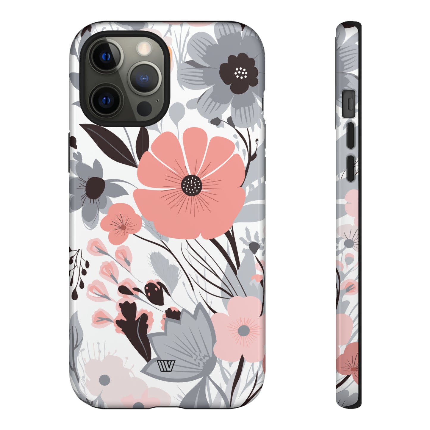 GRAY PASTEL FLOWERS | Tough Phone Case