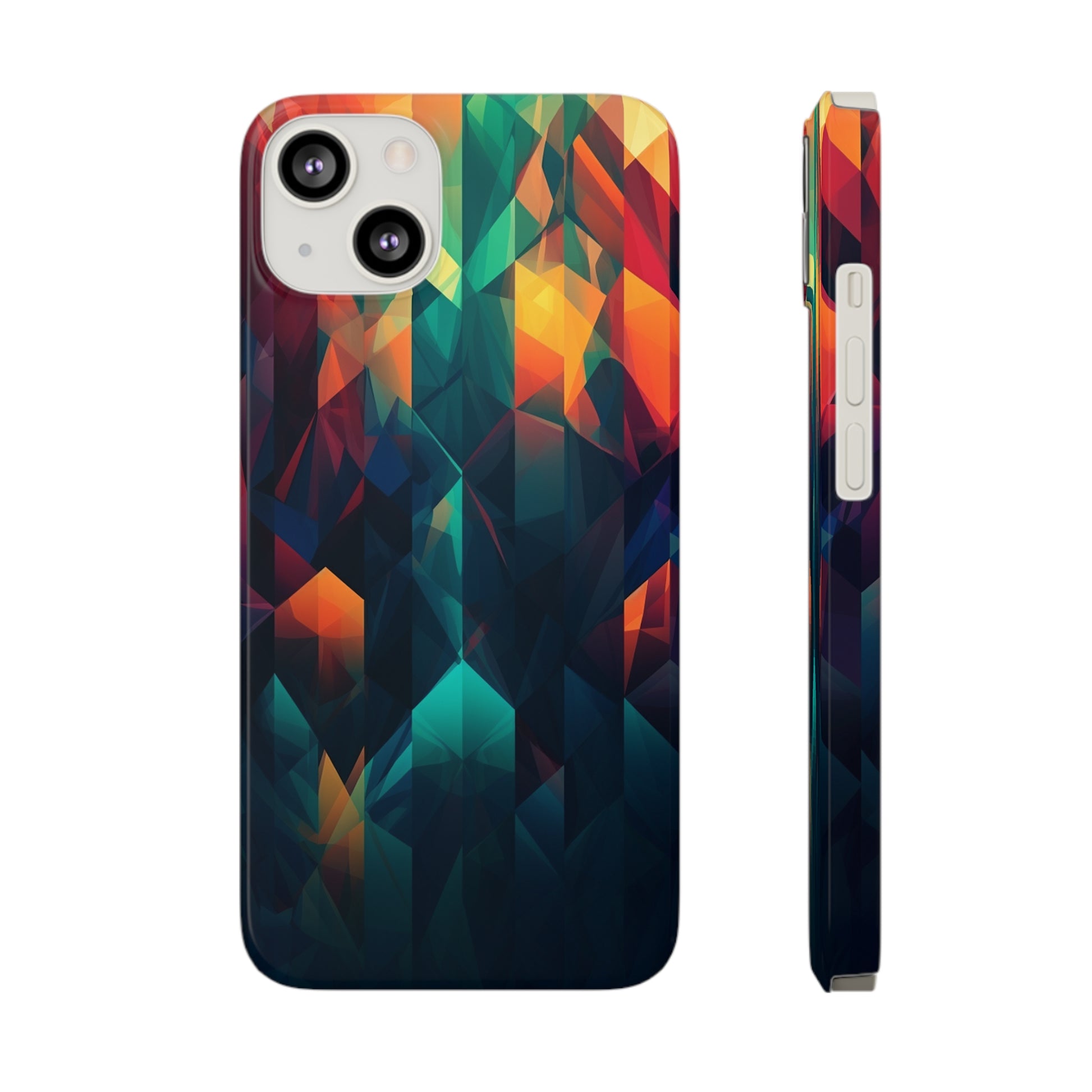 COLORFUL ABSTRACT GEOMETRY | Slim iPhone Case - Trovvve