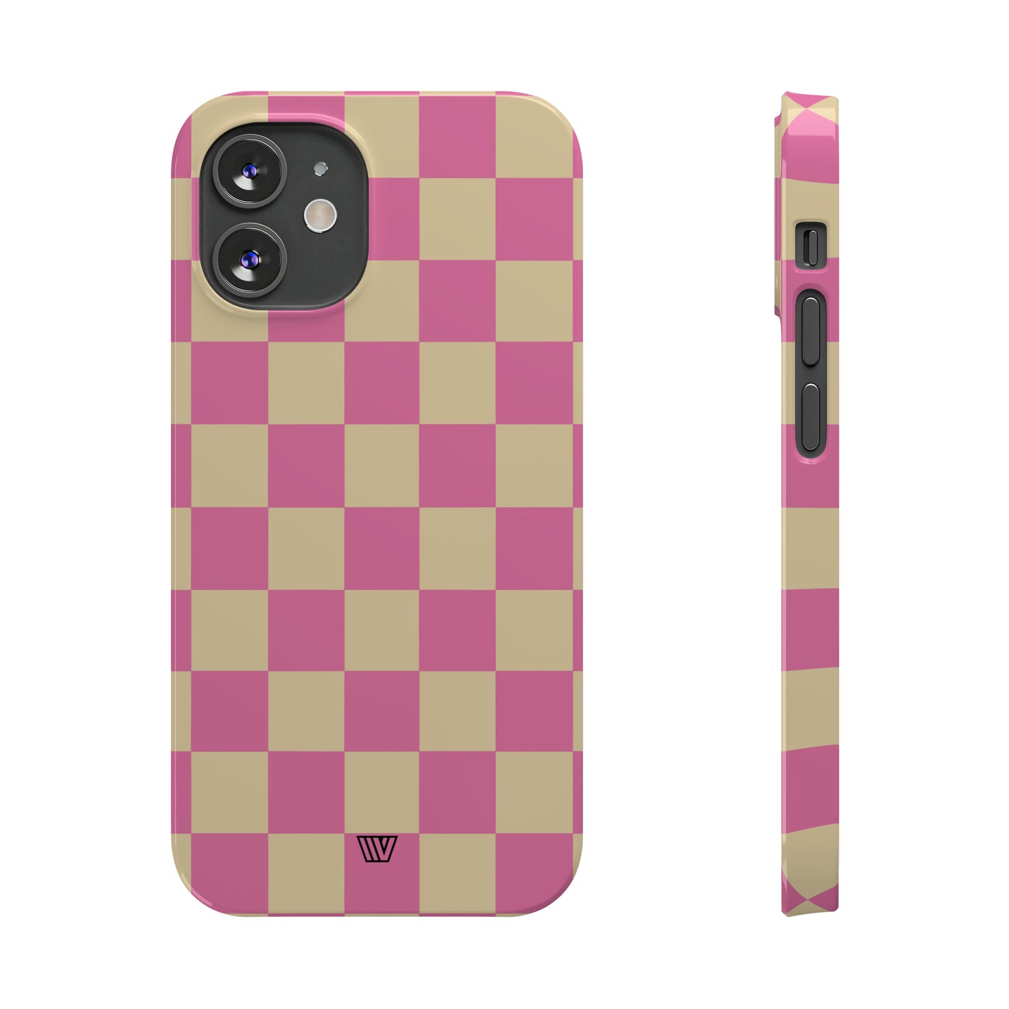 PINK TAN CHECKERBOARD | Slim iPhone Case - Trovvve