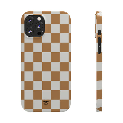 CHESTNUT CHECKERBOARD | Slim iPhone Case - Trovvve