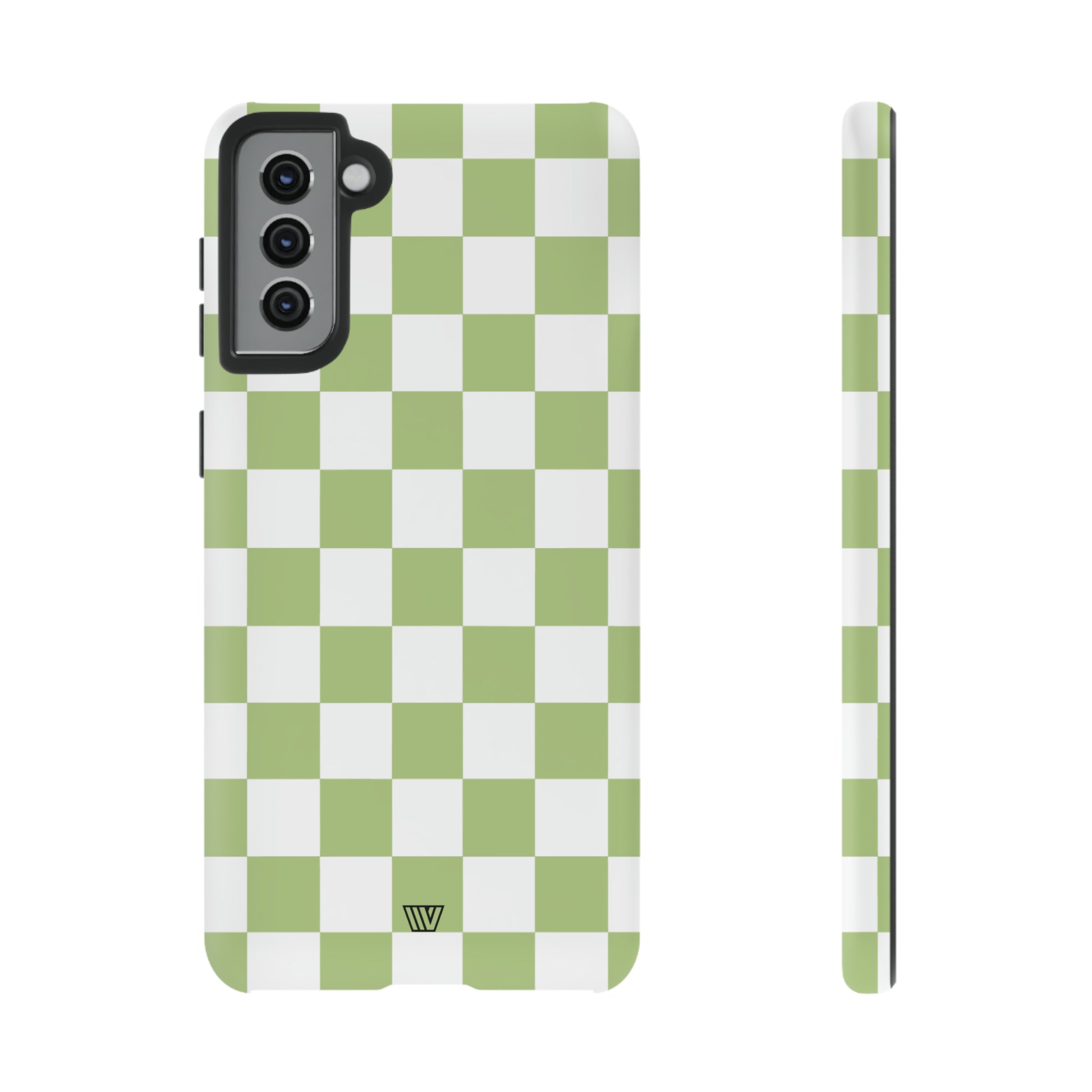 PALE OLIVE WHITE CHECKERBOARD | Tough Phone Case - Trovvve