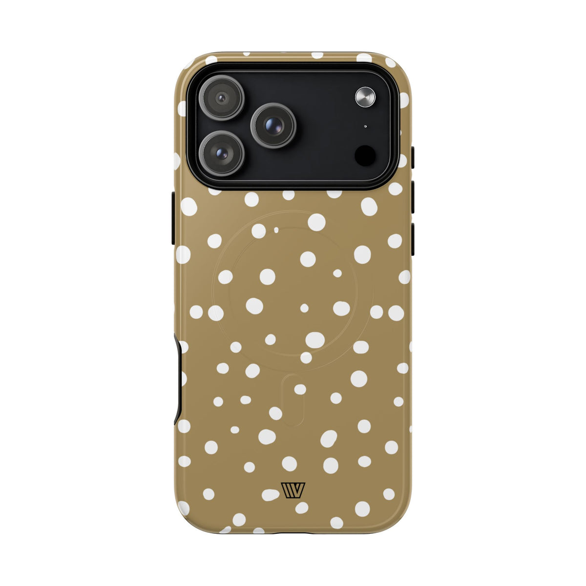 Dark Beige Dots MagSafe Tough iPhone Case – iPhone 17 Pro Max, Glossy
