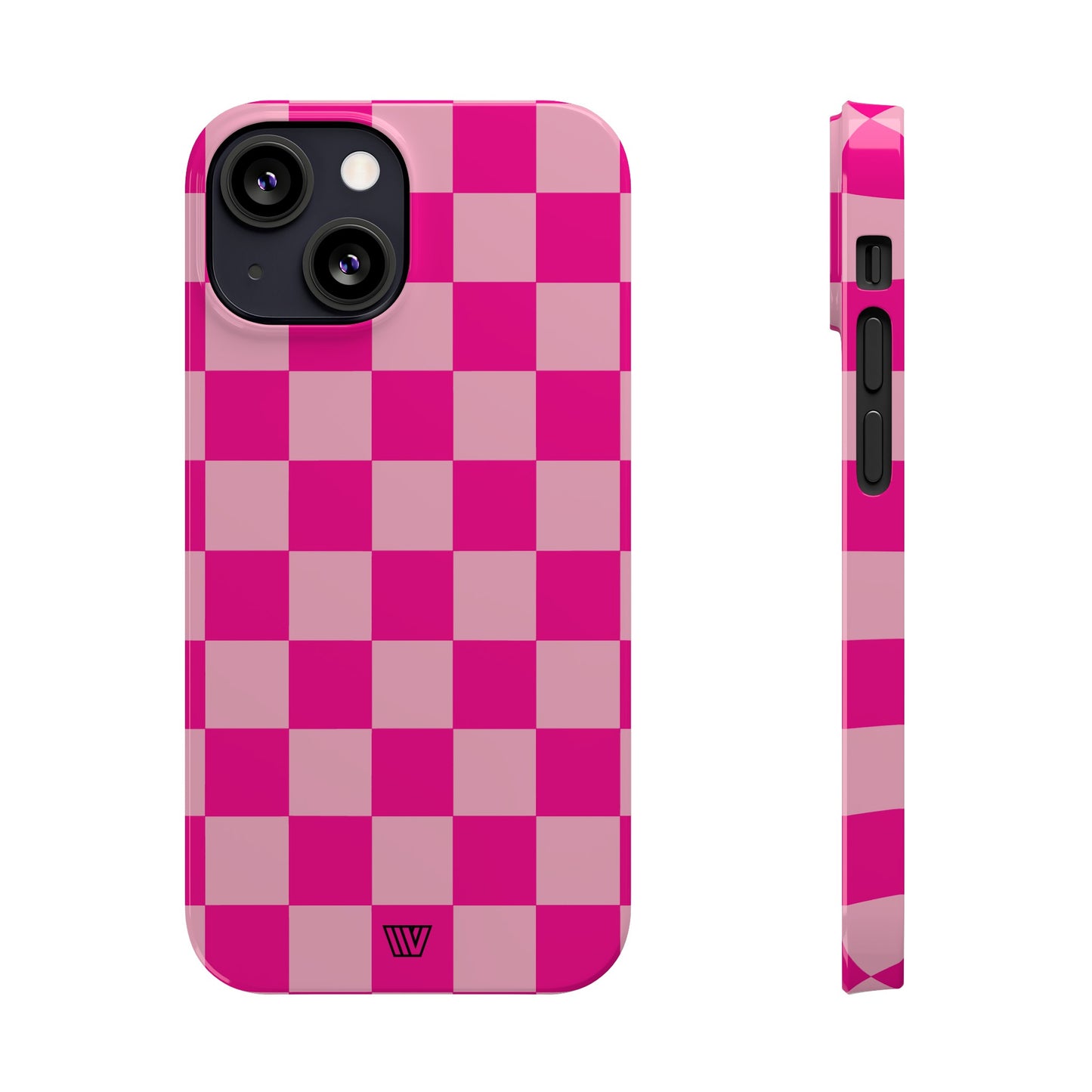 HOT PINK CHECKERBOARD | Slim iPhone Case