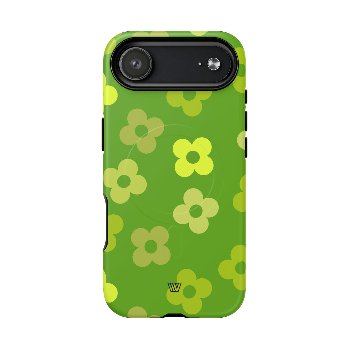 Green Retro Flowers MagSafe Tough iPhone Case – iPhone 17 Air, Matte