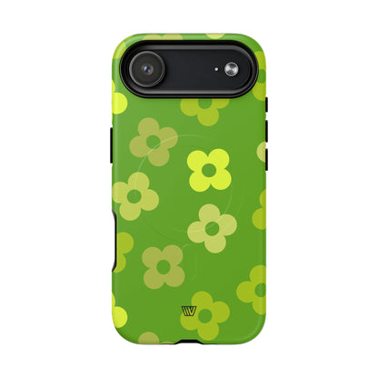 Green Retro Flowers MagSafe Tough iPhone Case – iPhone 17 Air, Matte