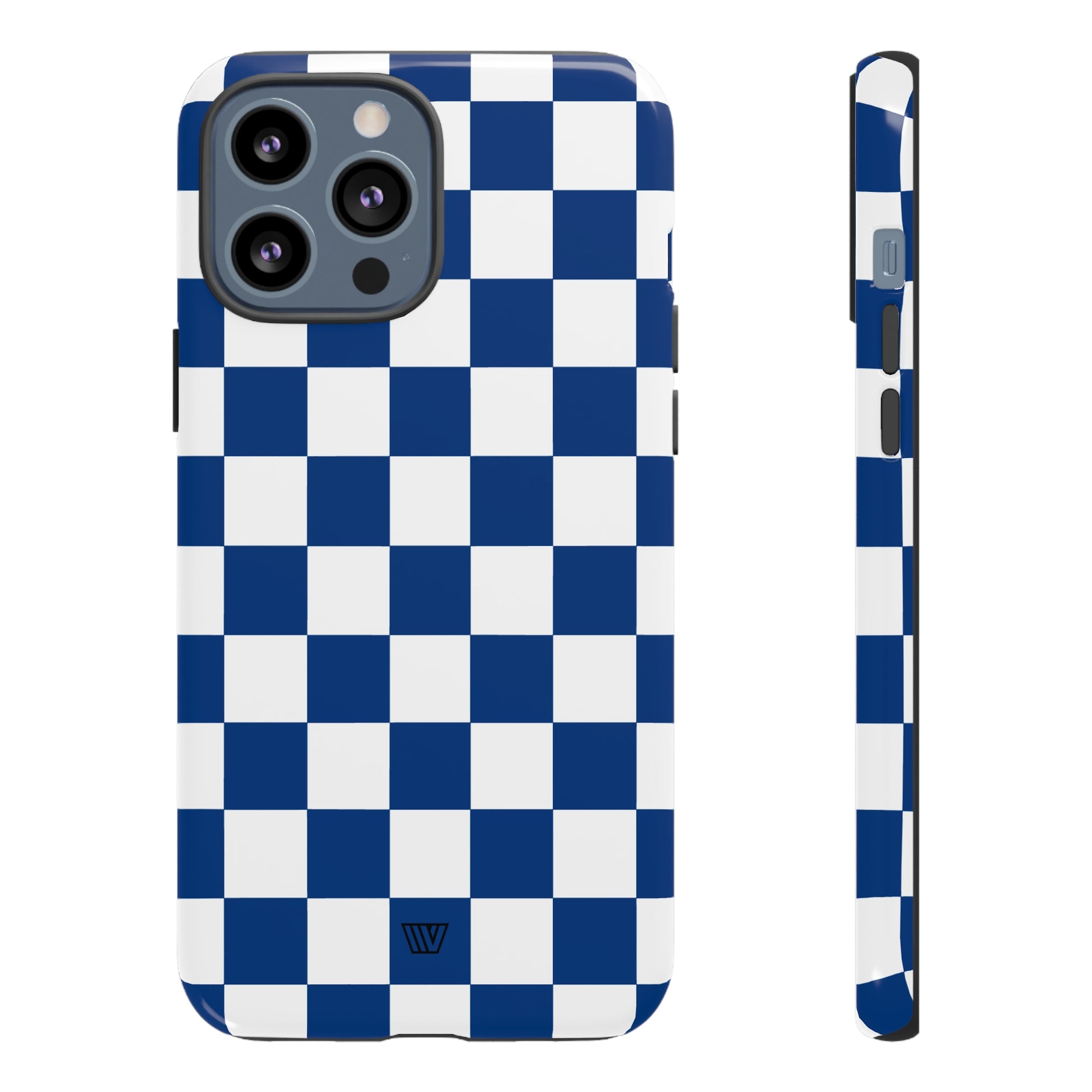 BLUE WHITE CHECKERBOARD | Tough Phone Case - Trovvve