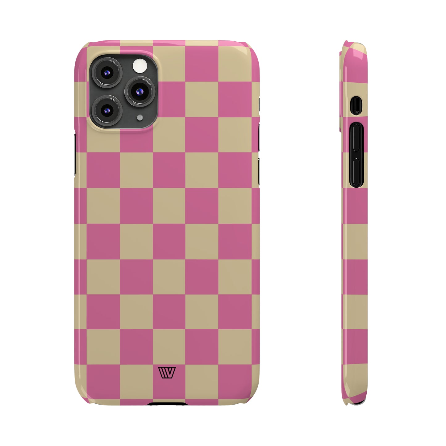 PINK TAN CHECKERBOARD | Slim iPhone Case - Trovvve