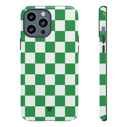 GREEN WHITE CHECKERBOARD | Tough Phone Case - Trovvve