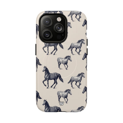 Horse Sketches MagSafe Tough iPhone Case – iPhone 14 Pro, Glossy