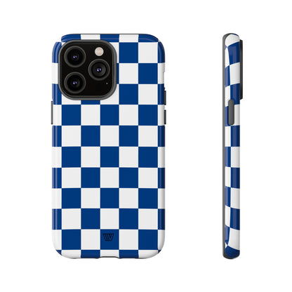 BLUE WHITE CHECKERBOARD | Tough Phone Case - Trovvve