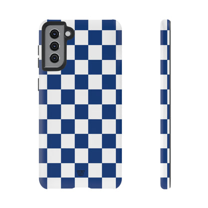 BLUE WHITE CHECKERBOARD | Tough Phone Case - Trovvve