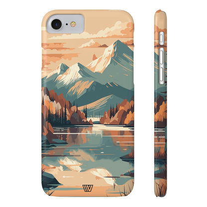 FALL MOUNTAIN RIVER LANDSCAPE | Slim iPhone Case - Trovvve