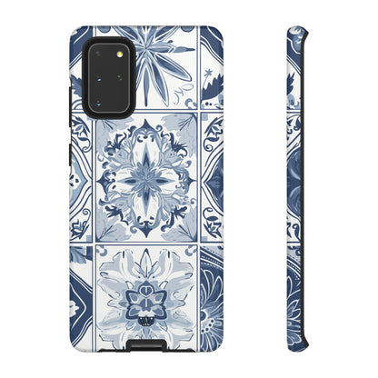 BLUE WHITE TILE | Tough Phone Case - Trovvve