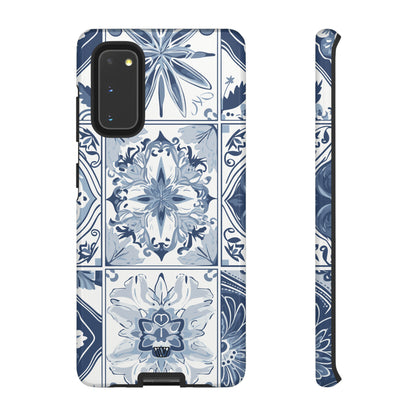 BLUE WHITE TILE | Tough Phone Case - Trovvve