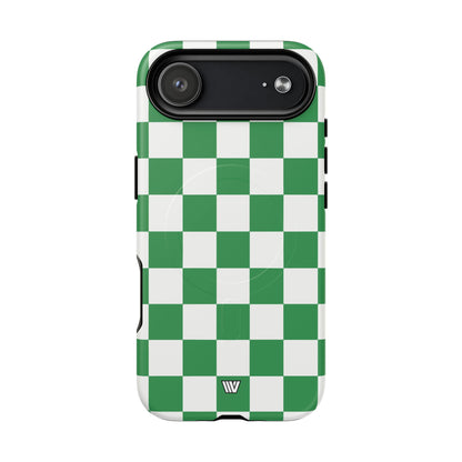 Green White Checkerboard MagSafe Tough iPhone Case – iPhone 17 Air, Matte