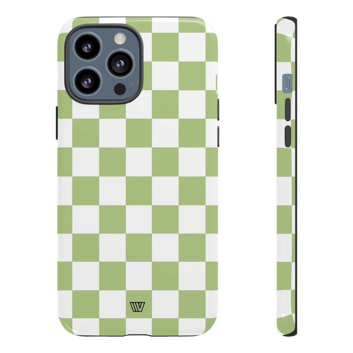 PALE OLIVE WHITE CHECKERBOARD | Tough Phone Case - Trovvve