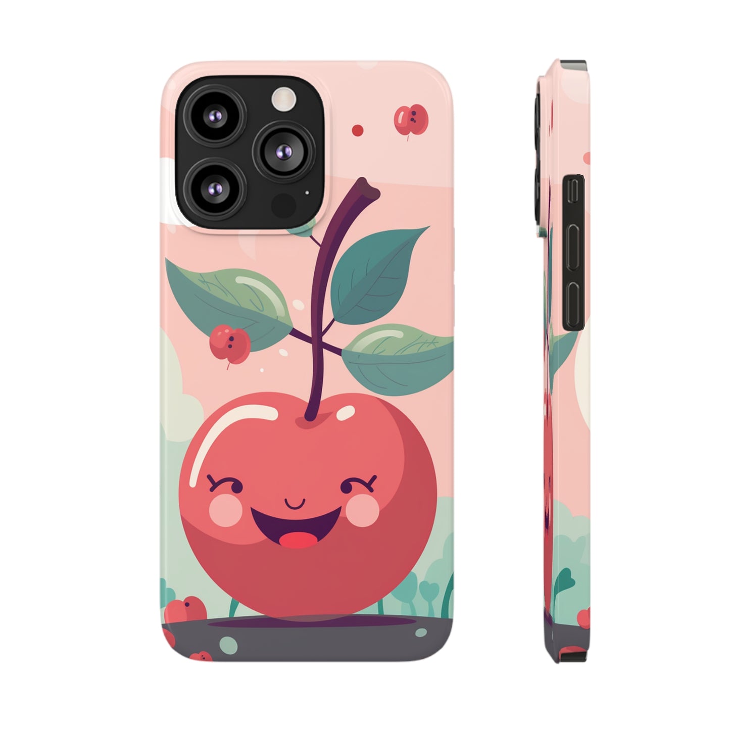 CHERRY FRUIT FACE | Slim iPhone Case - Trovvve