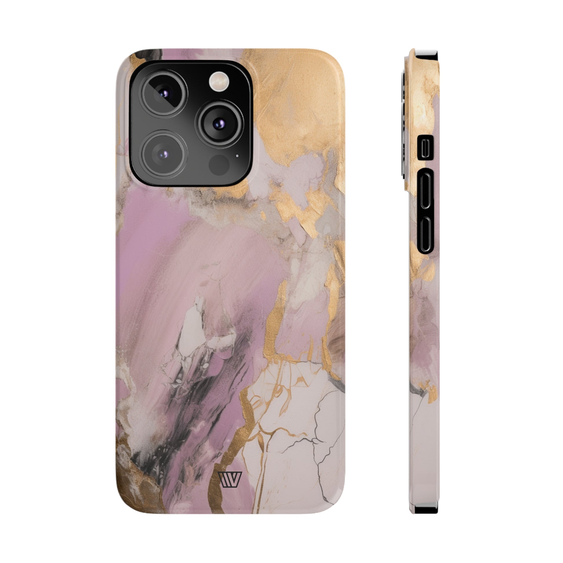 GOLD PINK ABSTRACT PAINTING | Slim iPhone Case - Trovvve