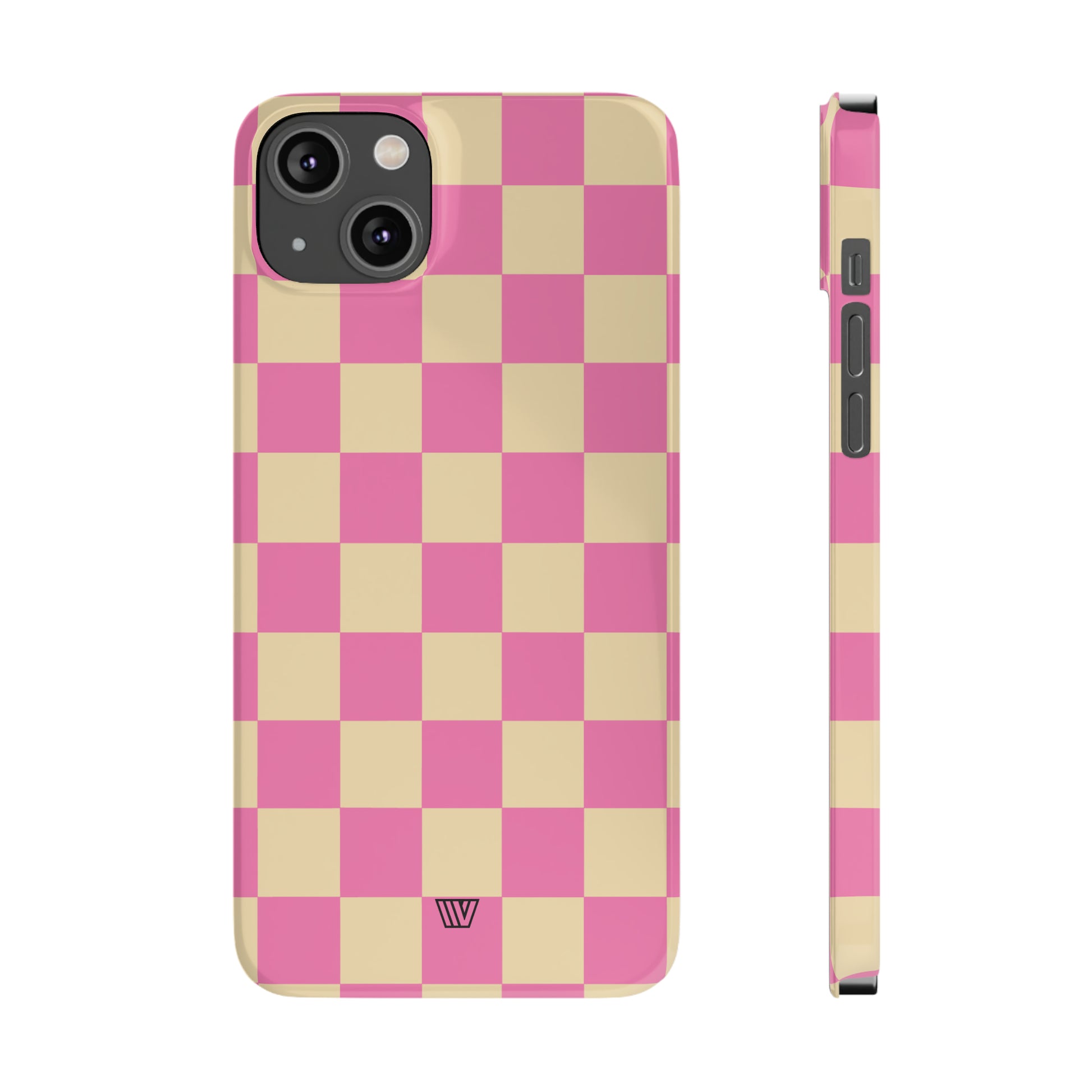 PINK TAN CHECKERBOARD | Slim iPhone Case - Trovvve