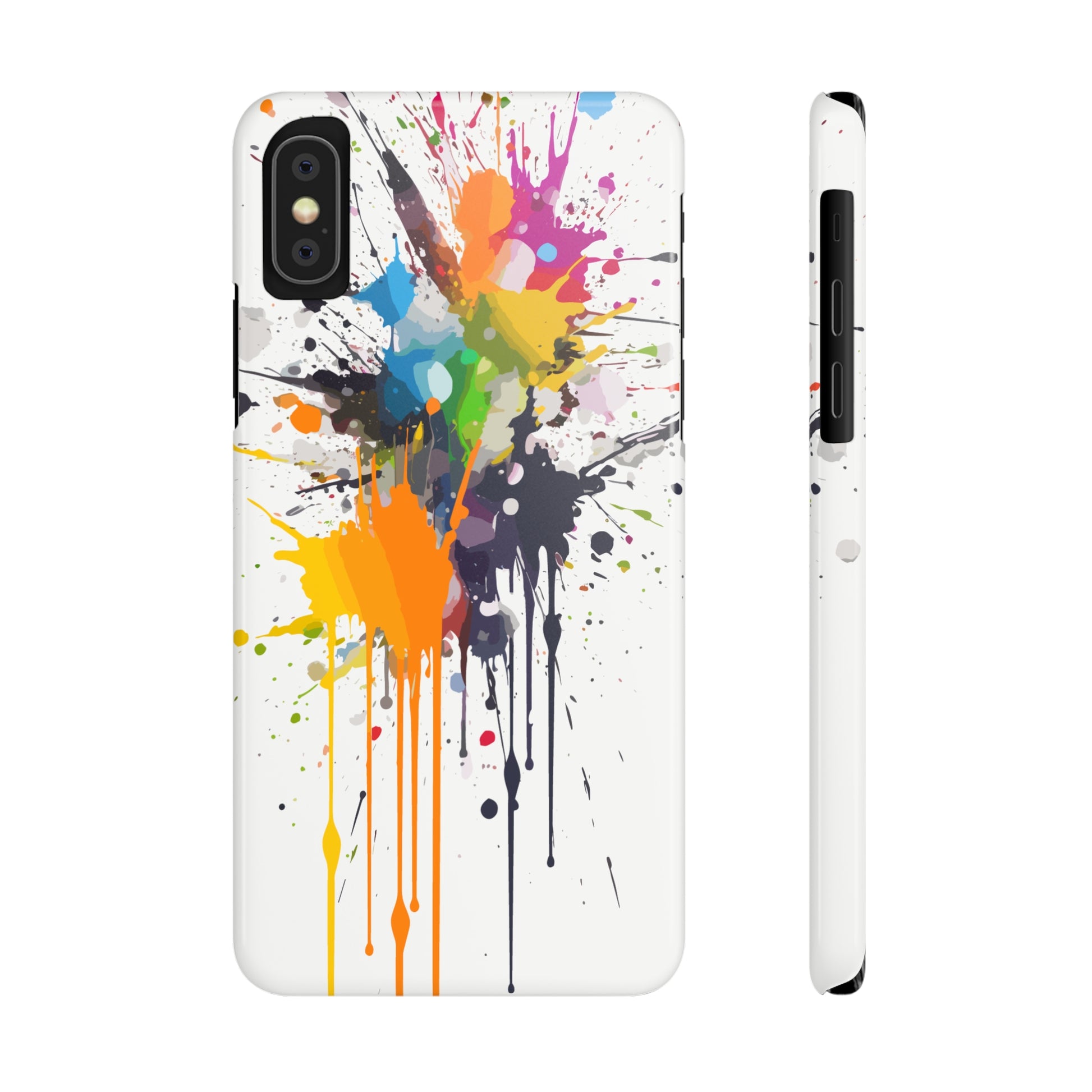 PAINT SPLATTER WHITE | Slim iPhone Case - Trovvve