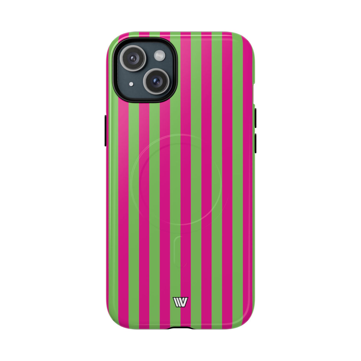 Watermelon Stripe MagSafe Tough iPhone Case – iPhone 15 Plus, Glossy