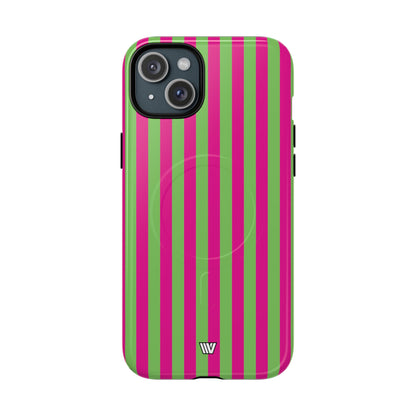 Watermelon Stripe MagSafe Tough iPhone Case – iPhone 15 Plus, Glossy