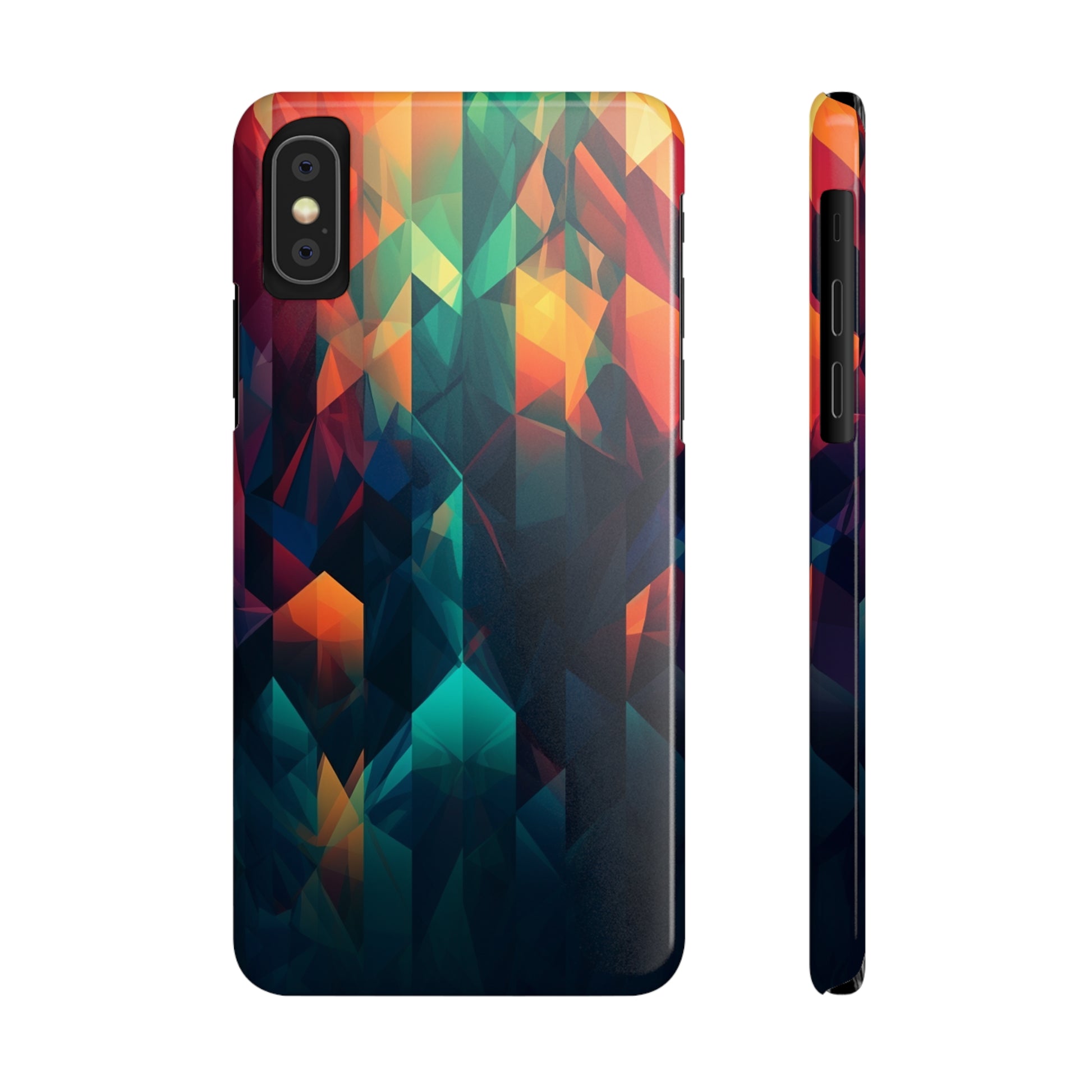 COLORFUL ABSTRACT GEOMETRY | Slim iPhone Case - Trovvve