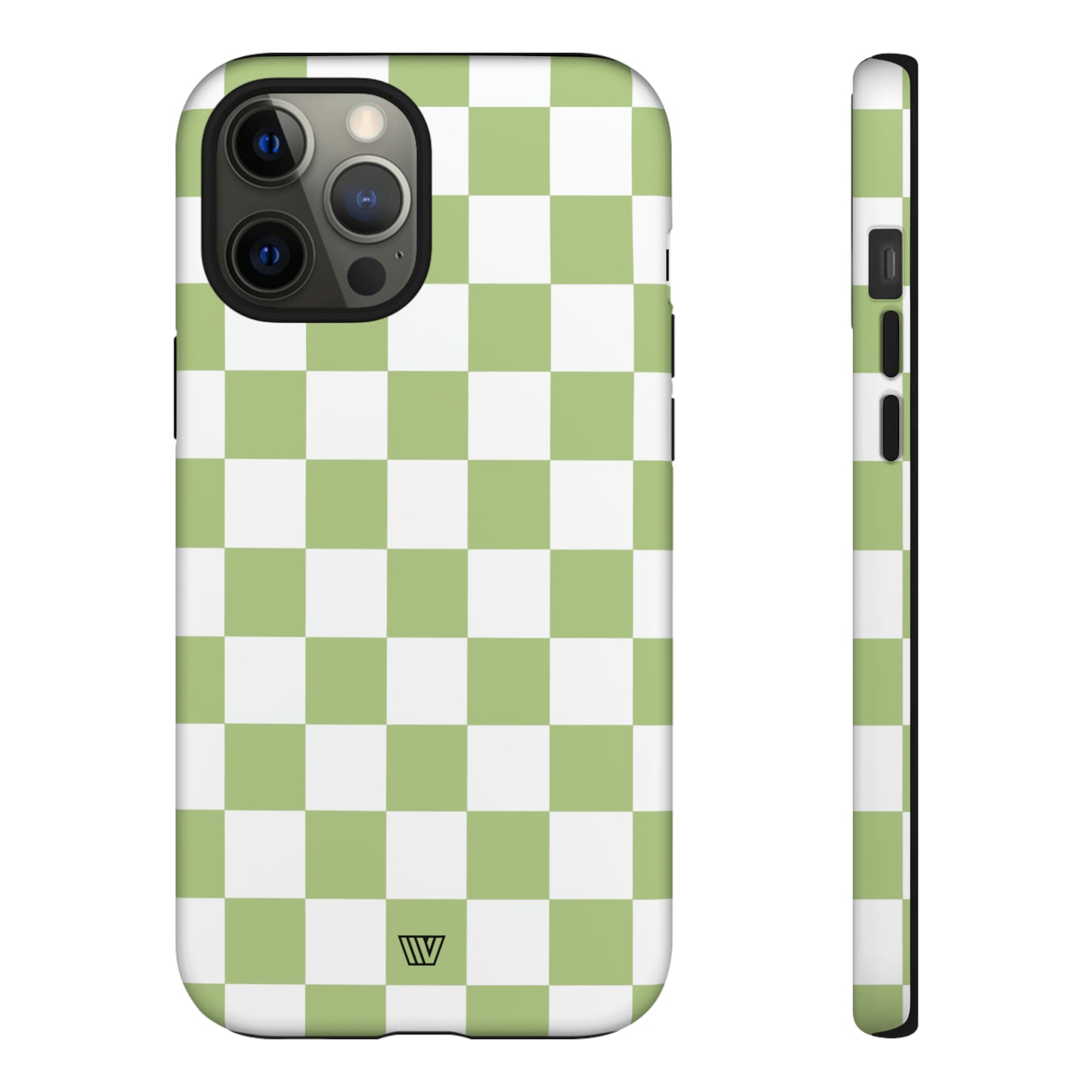 PALE OLIVE WHITE CHECKERBOARD | Tough Phone Case - Trovvve