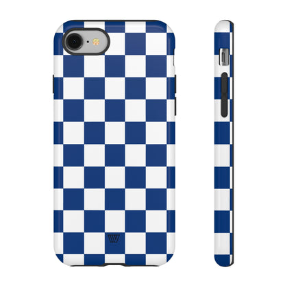 BLUE WHITE CHECKERBOARD | Tough Phone Case - Trovvve