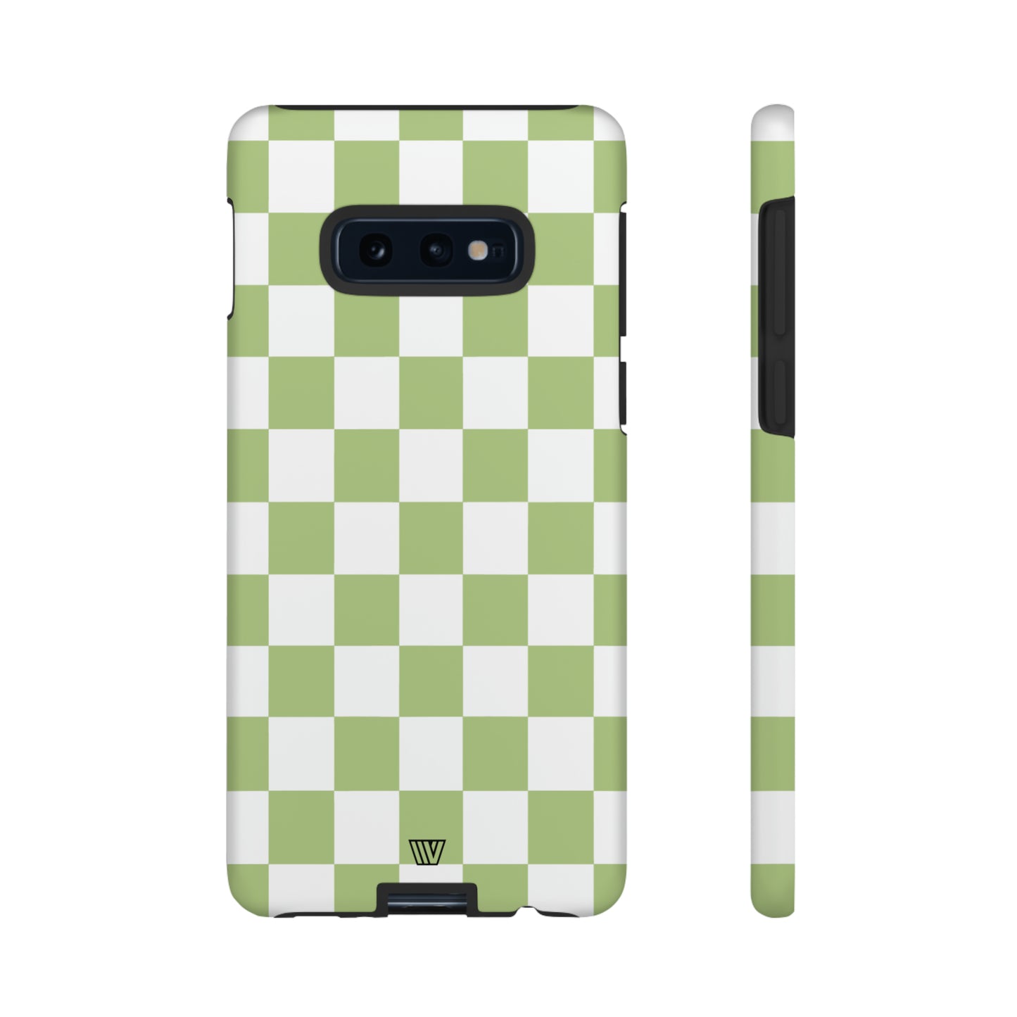 PALE OLIVE WHITE CHECKERBOARD | Tough Phone Case - Trovvve