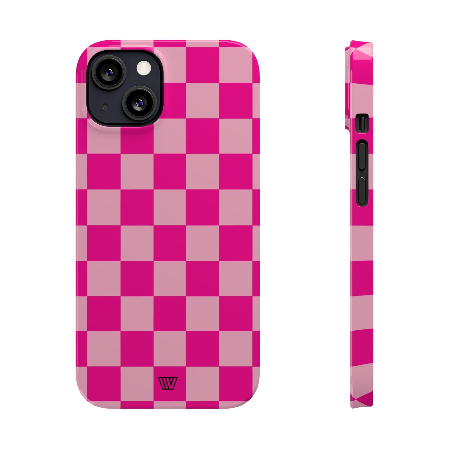 HOT PINK CHECKERBOARD | Slim iPhone Case