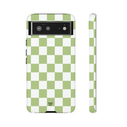 PALE OLIVE WHITE CHECKERBOARD | Tough Phone Case - Trovvve