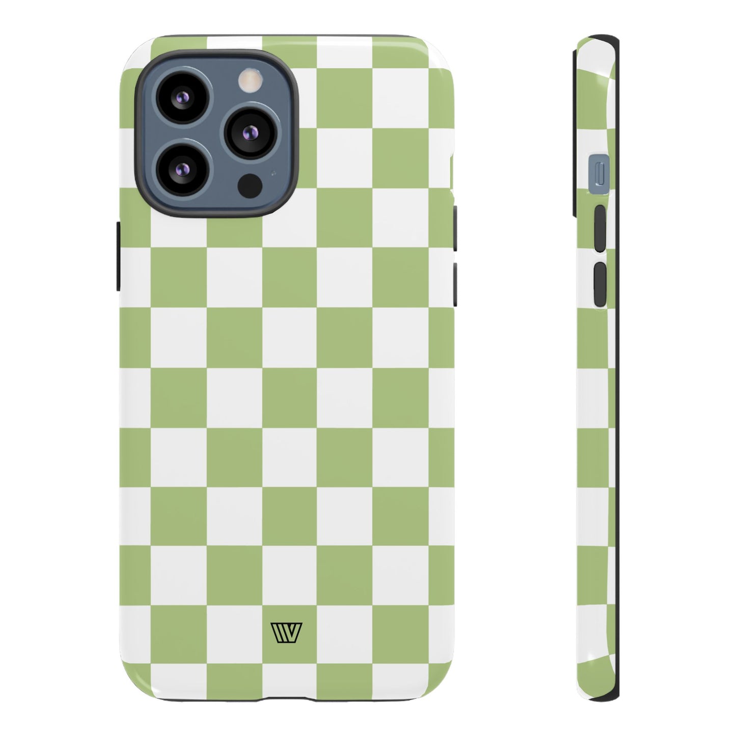 PALE OLIVE WHITE CHECKERBOARD | Tough Phone Case