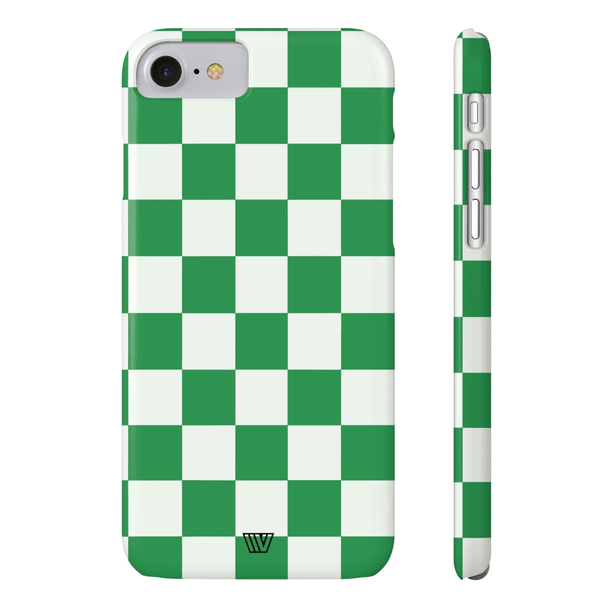 GREEN WHITE CHECKERBOARD | Slim iPhone Case - Trovvve