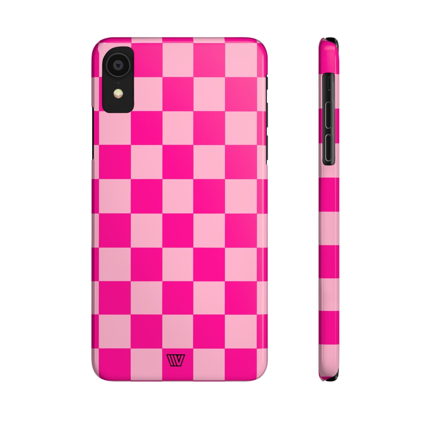 HOT PINK CHECKERBOARD | Slim iPhone Case