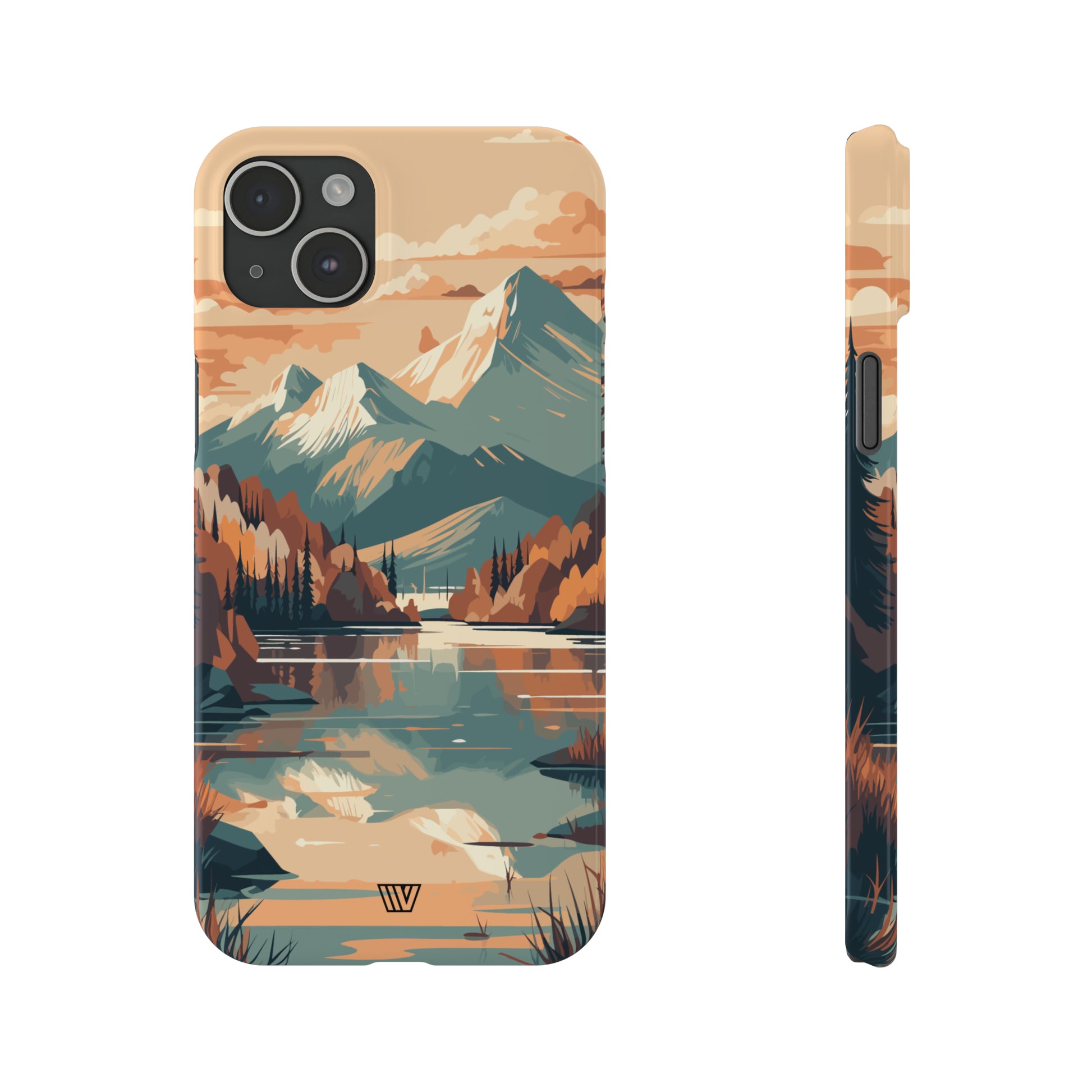 FALL MOUNTAIN RIVER LANDSCAPE | Slim iPhone Case - Trovvve