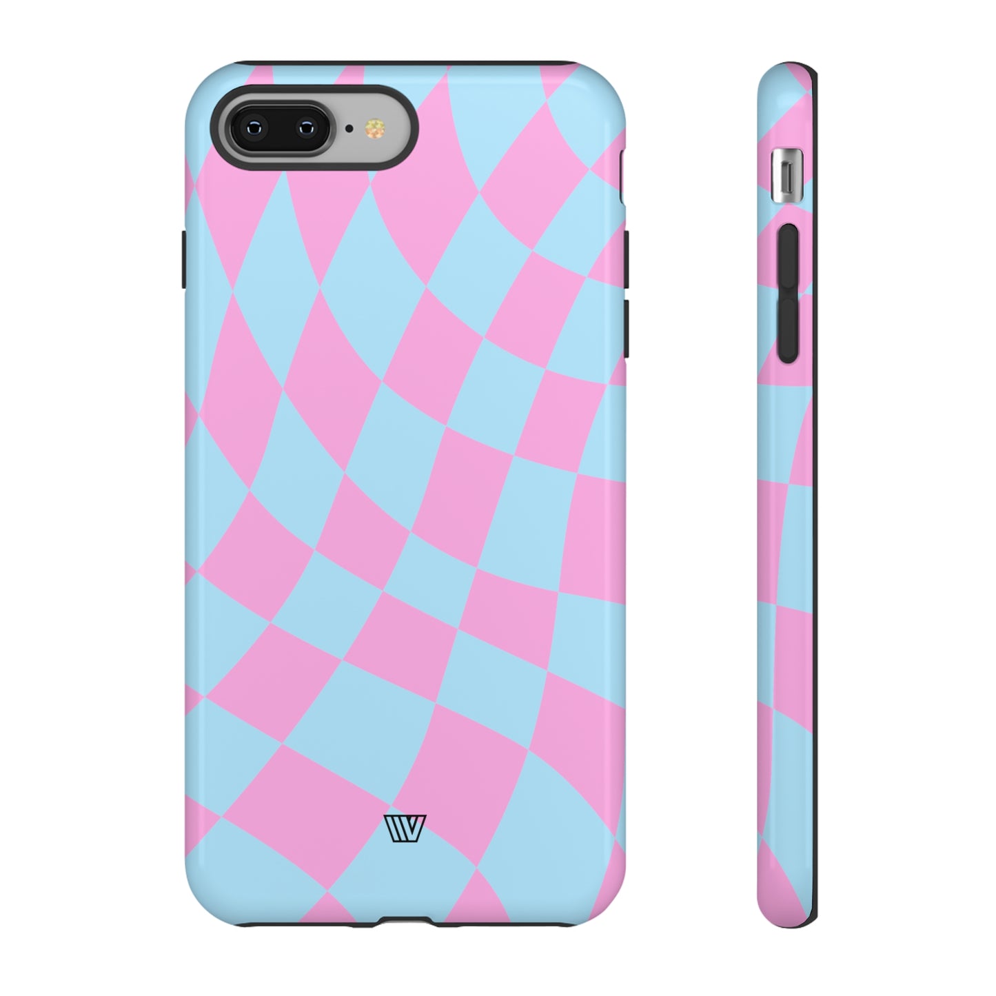 BLUE PINK CURVY CHECKERBOARD | Tough Phone Case - Trovvve