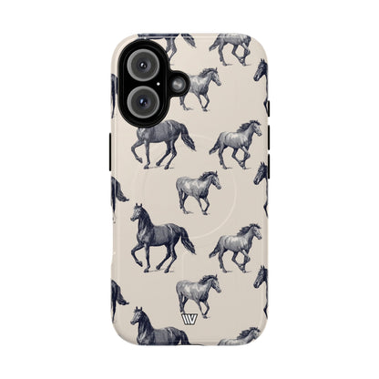 Horse Sketches MagSafe Tough iPhone Case – iPhone 16, Glossy