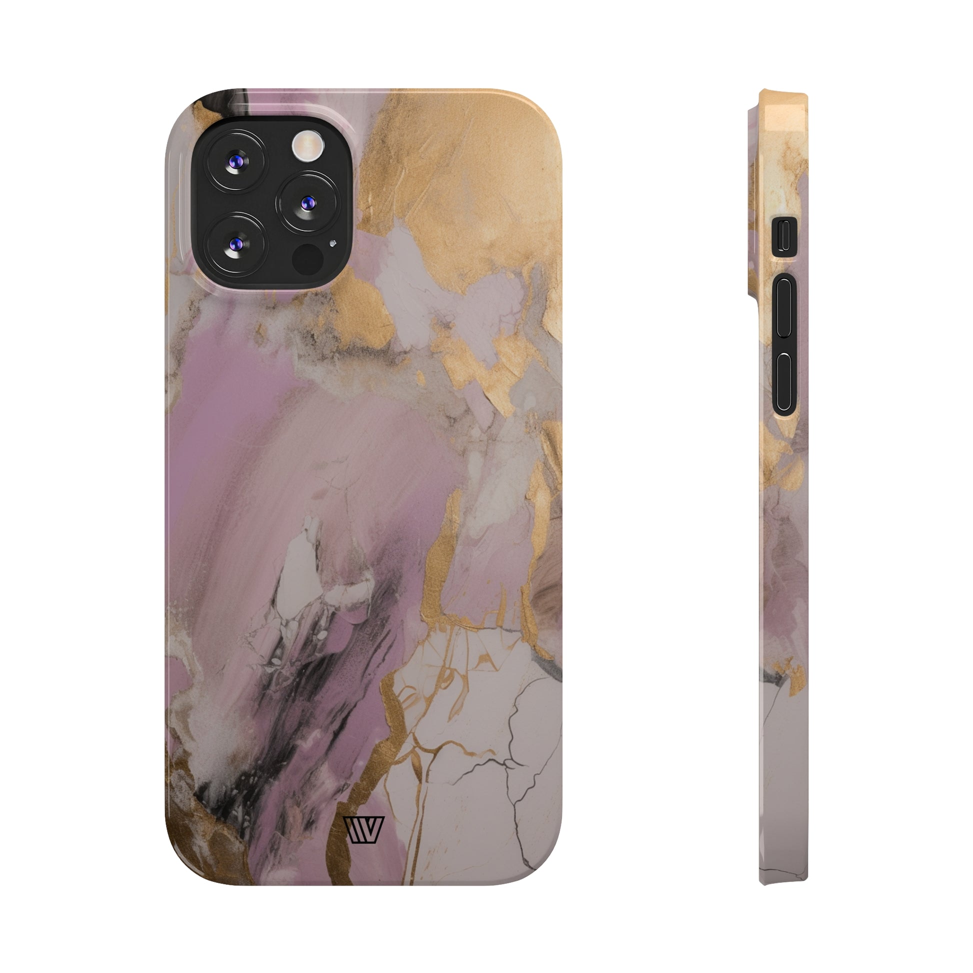 GOLD PINK ABSTRACT PAINTING | Slim iPhone Case - Trovvve