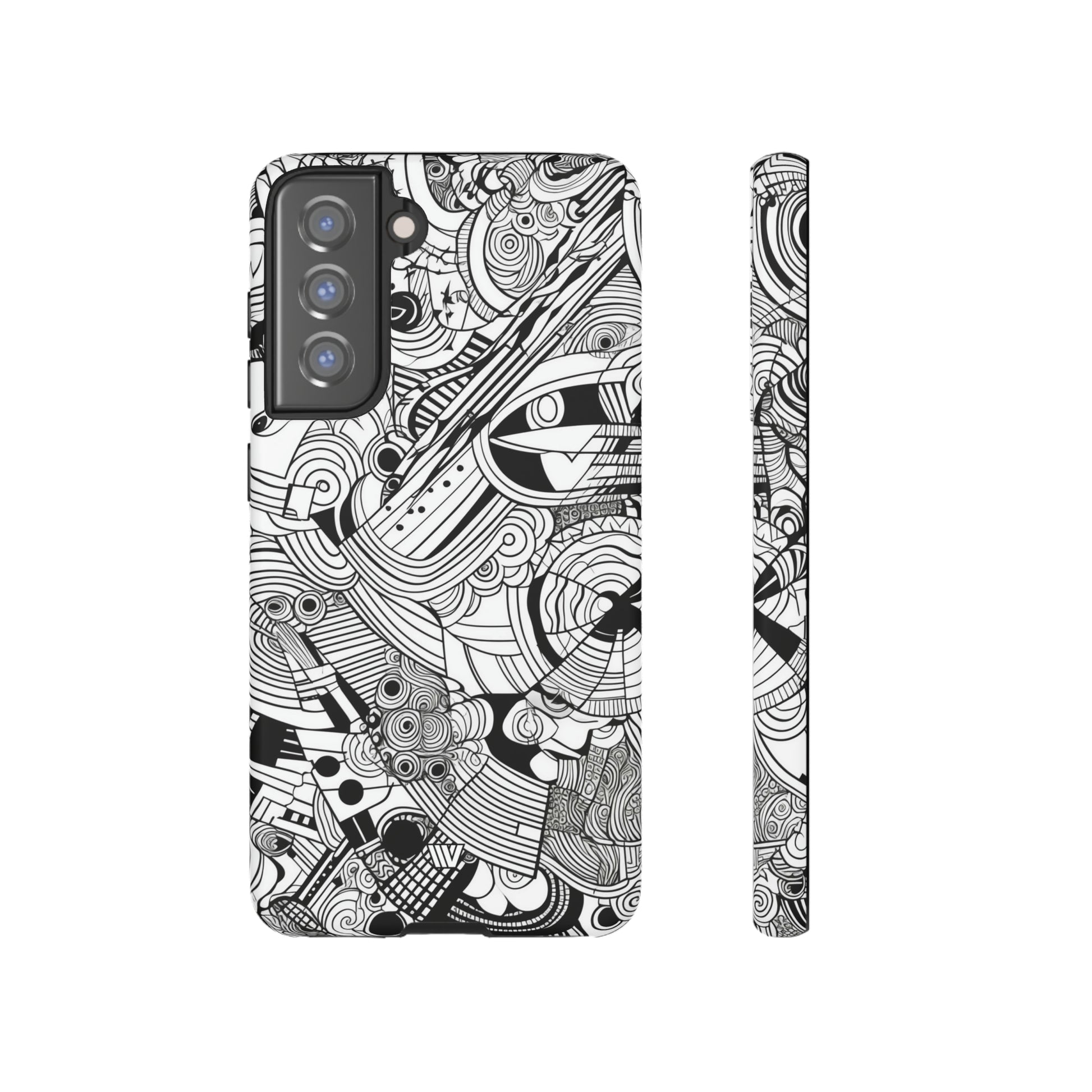 B&W ABSTRACT DOODLE | Tough Phone Case - Trovvve