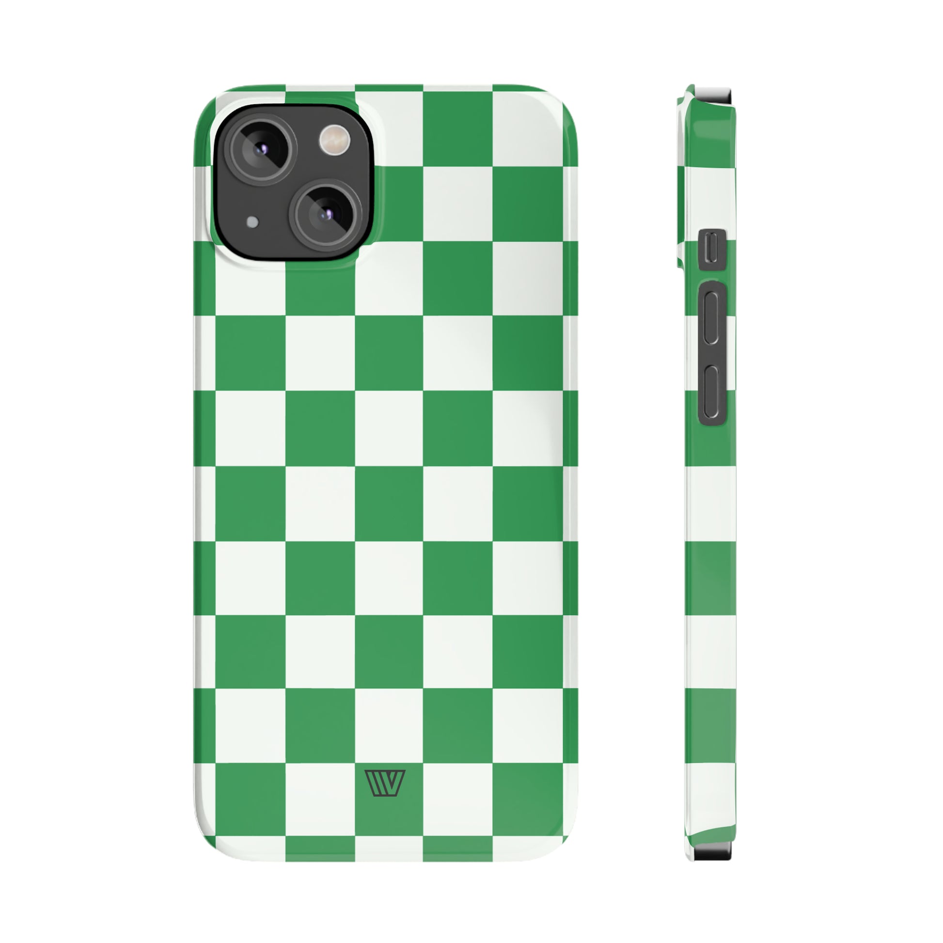 GREEN WHITE CHECKERBOARD | Slim iPhone Case - Trovvve