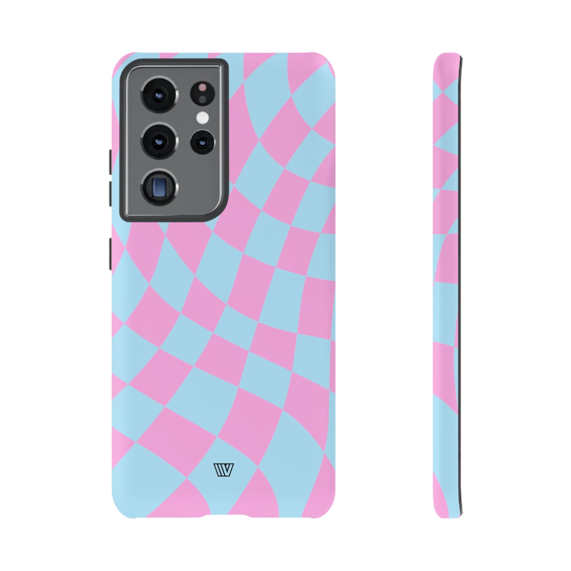 BLUE PINK CURVY CHECKERBOARD | Tough Phone Case - Trovvve