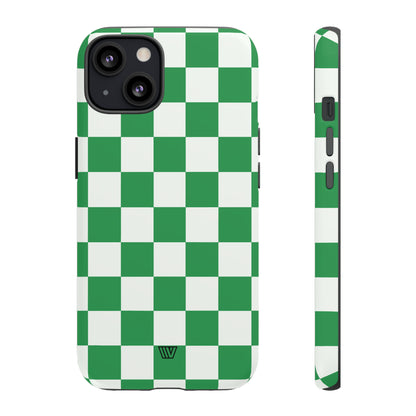 GREEN WHITE CHECKERBOARD | Tough Phone Case - Trovvve